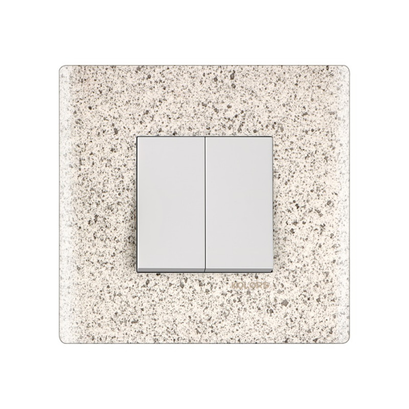 Kolors Kraaft 2 Module Grey Sandstone Stone Finish Finish Modular Switch Cover Plate with inner plate 378402 (GSE)